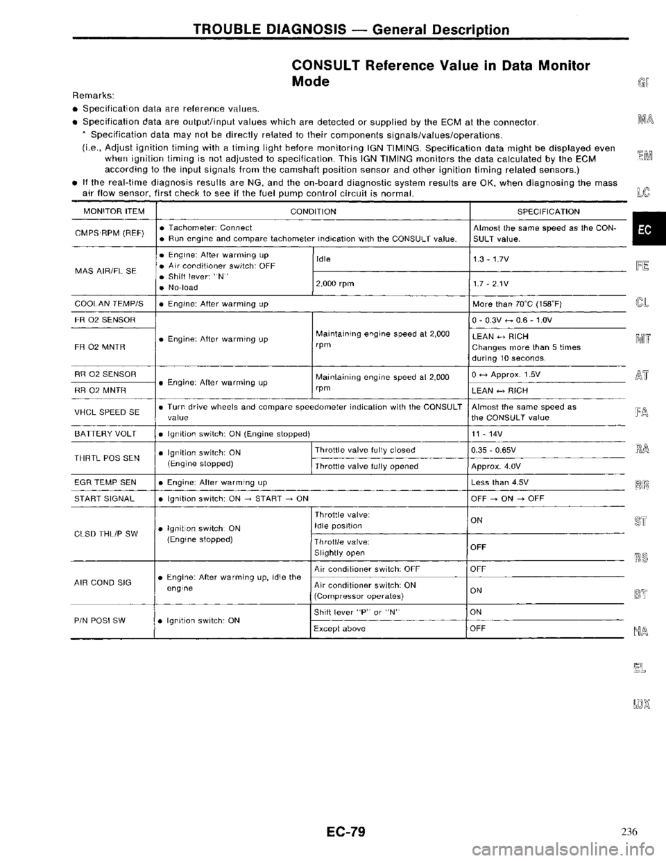 NISSAN PRIMERA 1996 Service Repair Manual 236 NISSAN PRIMERA 1996 Service Repair Manual 236