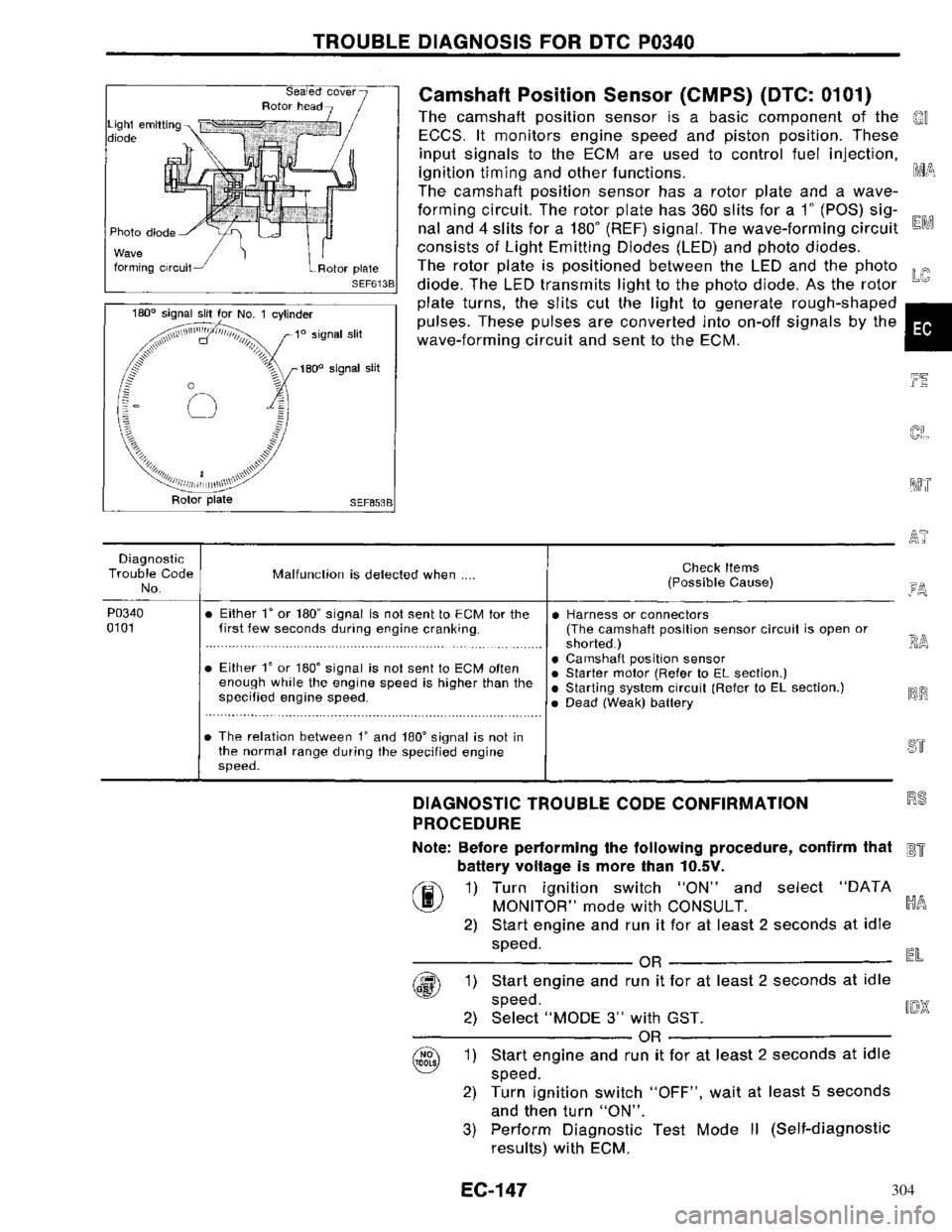 NISSAN PRIMERA 1996 Service Repair Manual 304 NISSAN PRIMERA 1996 Service Repair Manual 304
