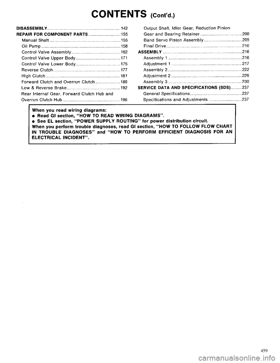 NISSAN PRIMERA 1996 Service Repair Manual 459 NISSAN PRIMERA 1996 Service Repair Manual 459