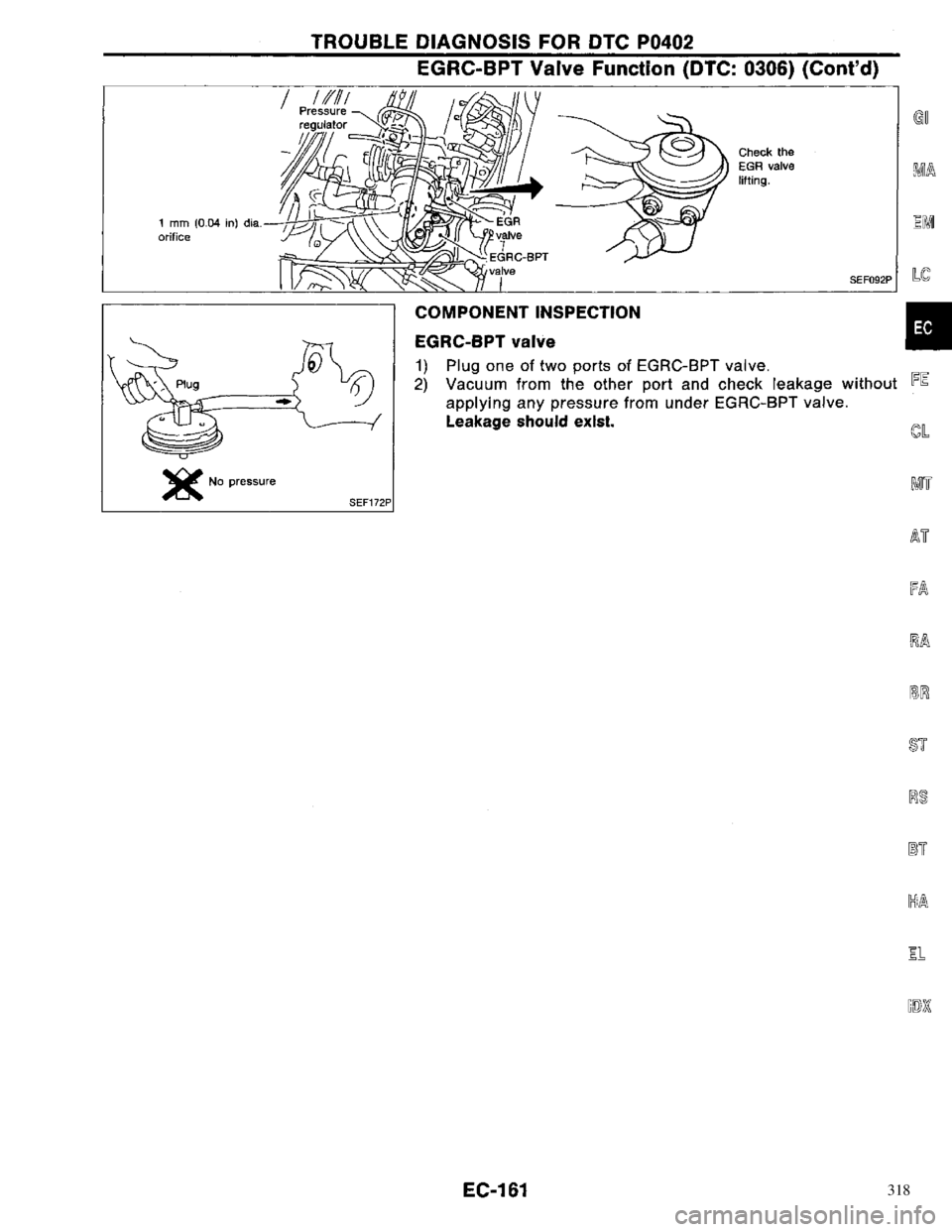 NISSAN PRIMERA 1996 Service Repair Manual 318 NISSAN PRIMERA 1996 Service Repair Manual 318
