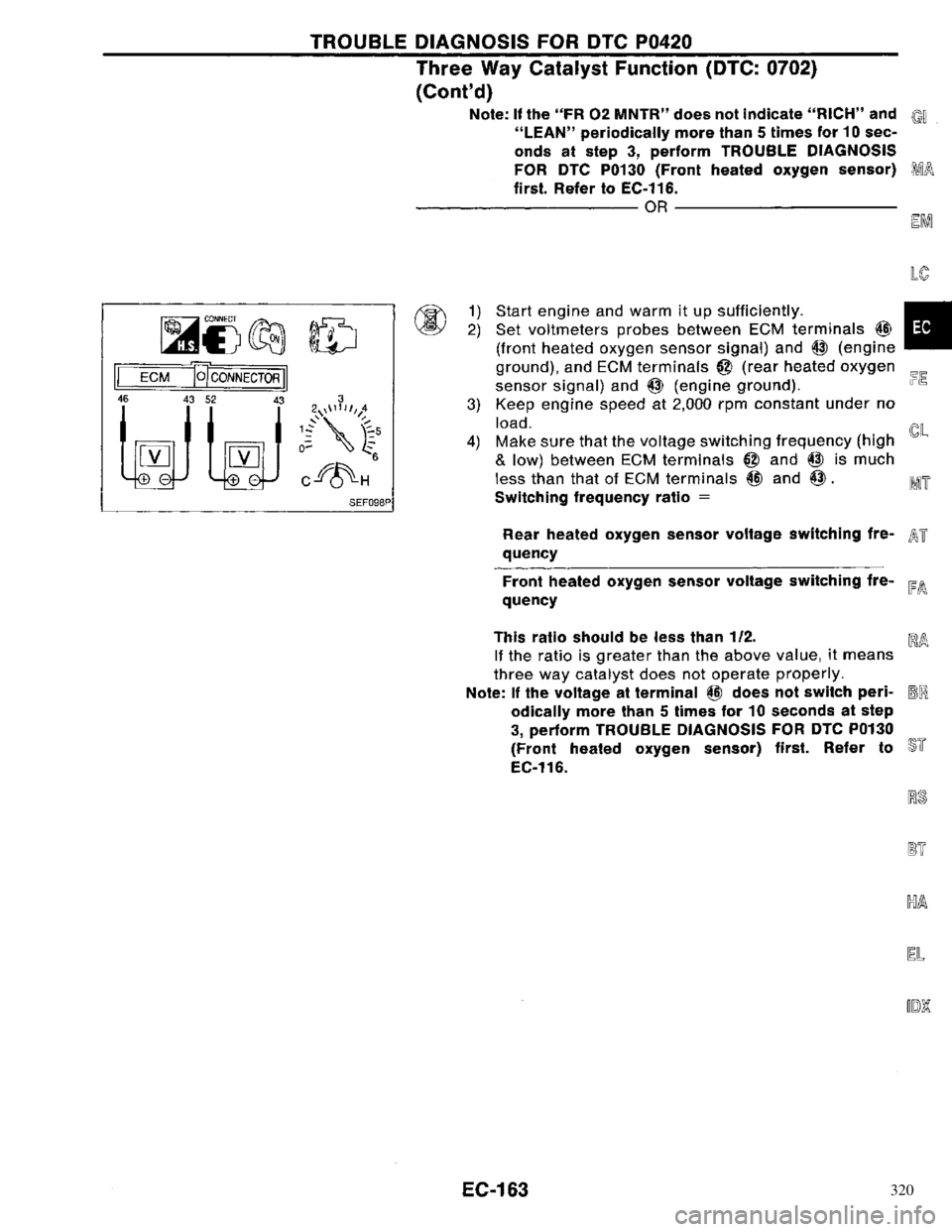 NISSAN PRIMERA 1996 Service Repair Manual 320 NISSAN PRIMERA 1996 Service Repair Manual 320