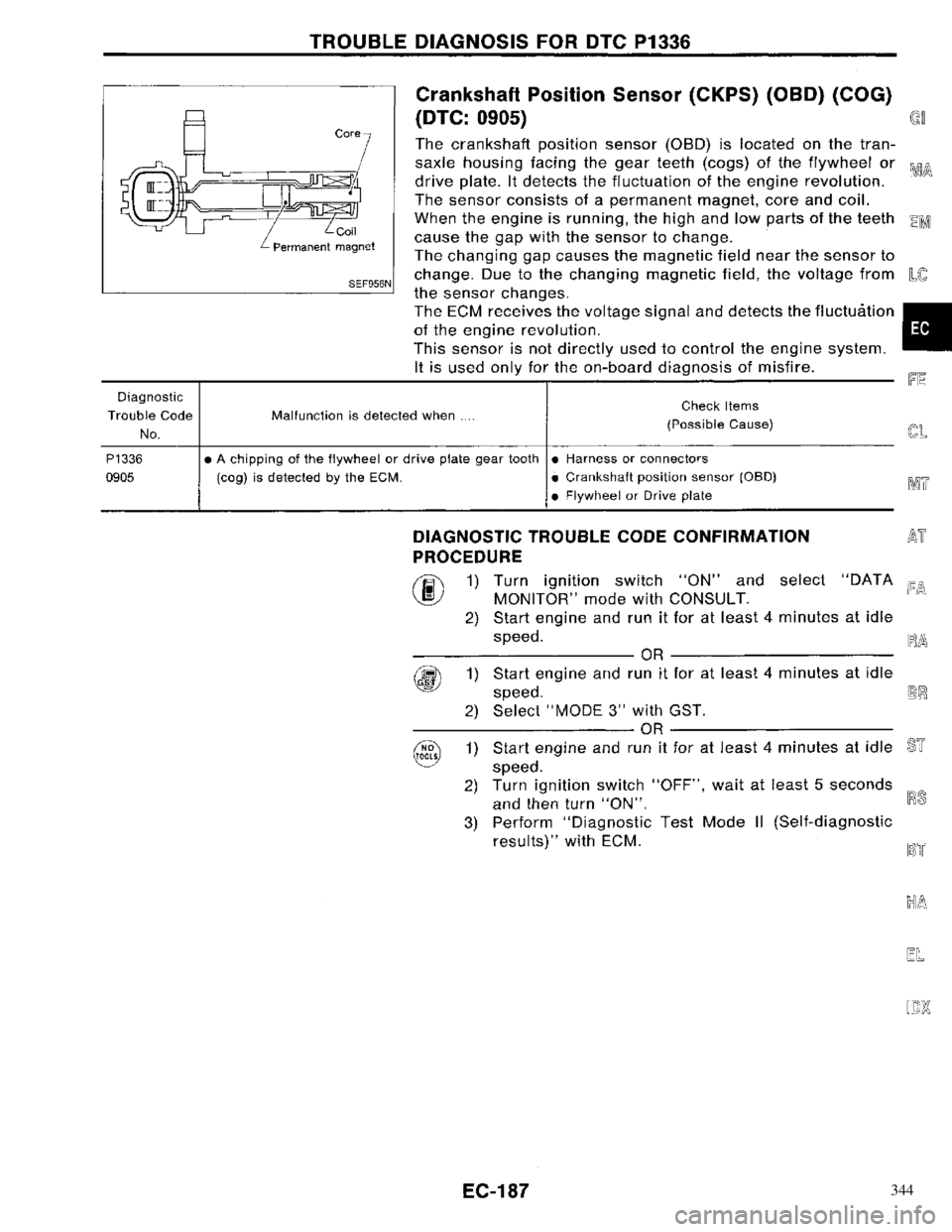 NISSAN PRIMERA 1996 Service Repair Manual 344 NISSAN PRIMERA 1996 Service Repair Manual 344