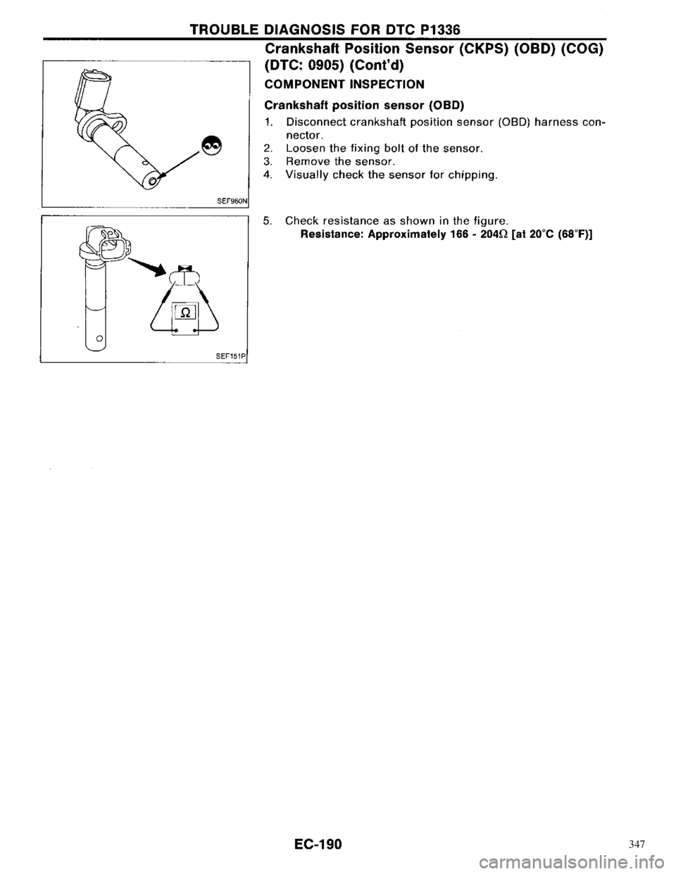 NISSAN PRIMERA 1996 Service Repair Manual 347 NISSAN PRIMERA 1996 Service Repair Manual 347