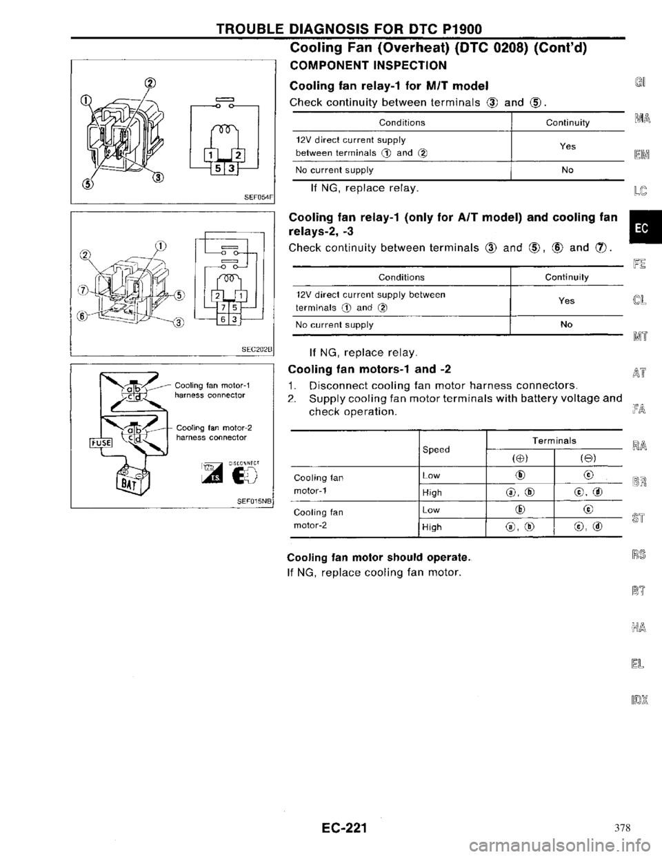 NISSAN PRIMERA 1996 Service Repair Manual 378 NISSAN PRIMERA 1996 Service Repair Manual 378