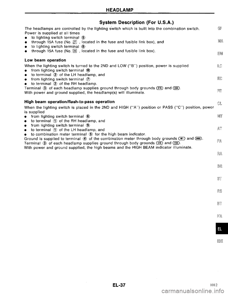NISSAN PRIMERA 1996 Service Repair Manual 1012 NISSAN PRIMERA 1996 Service Repair Manual 1012
