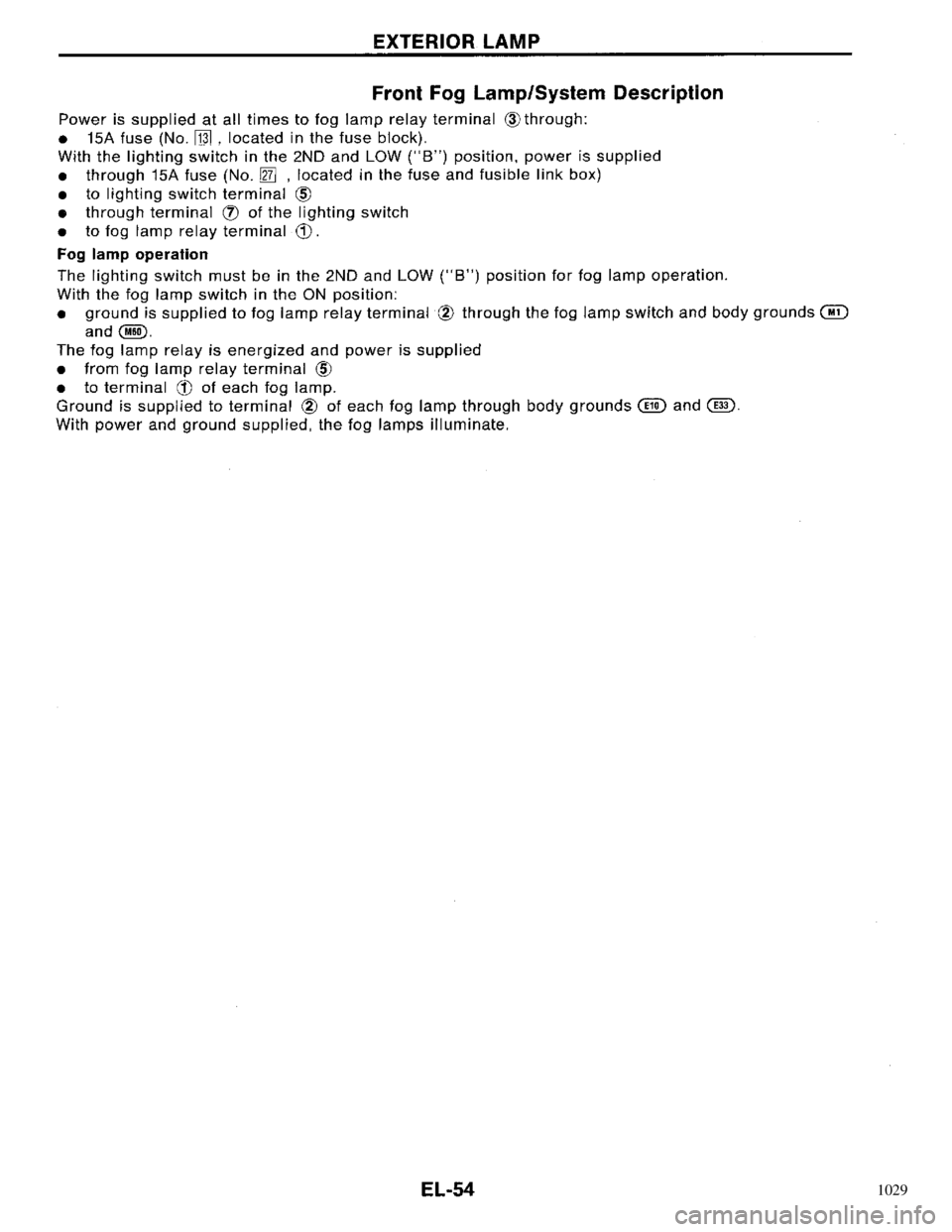 NISSAN PRIMERA 1996 Service Repair Manual 1029 NISSAN PRIMERA 1996 Service Repair Manual 1029