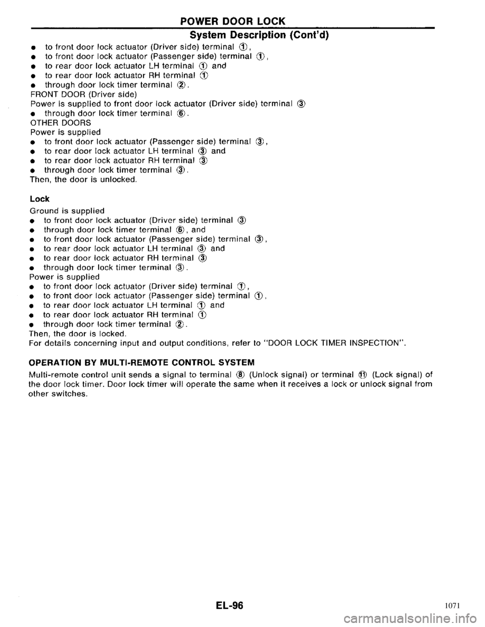 NISSAN PRIMERA 1996 Service Repair Manual 1071 NISSAN PRIMERA 1996 Service Repair Manual 1071
