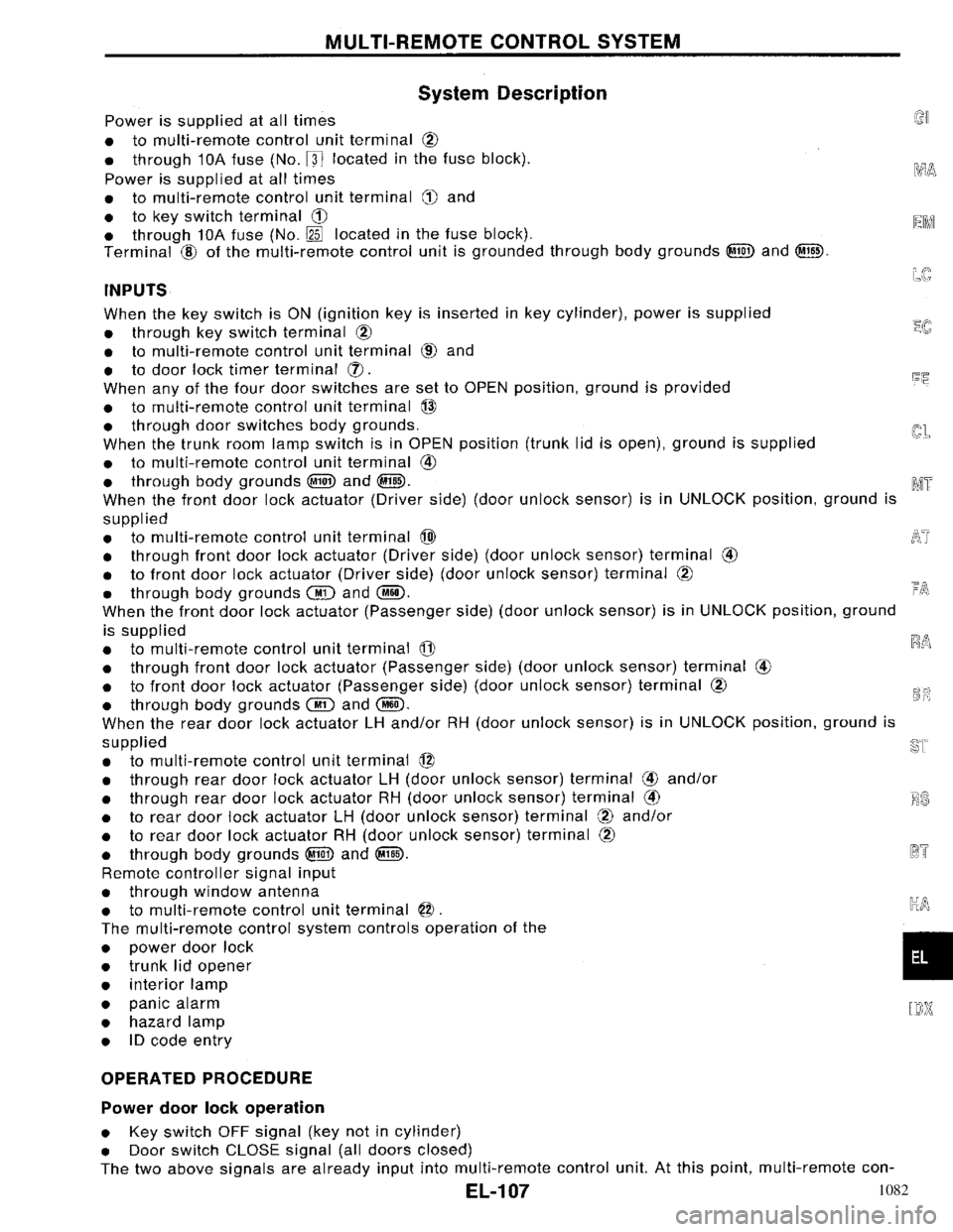 NISSAN PRIMERA 1996  Service Repair Manual 1082 