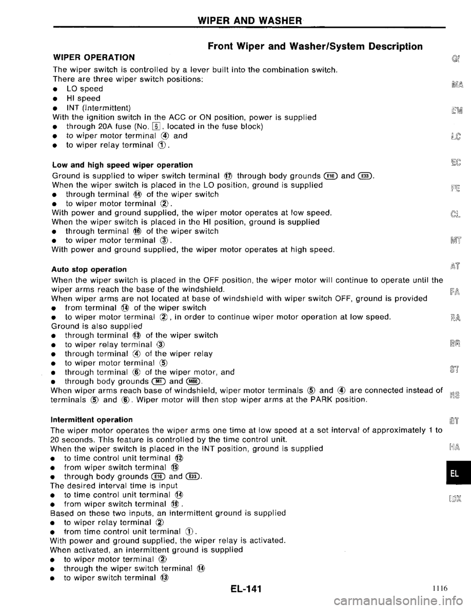 NISSAN PRIMERA 1996  Service Repair Manual 1116 