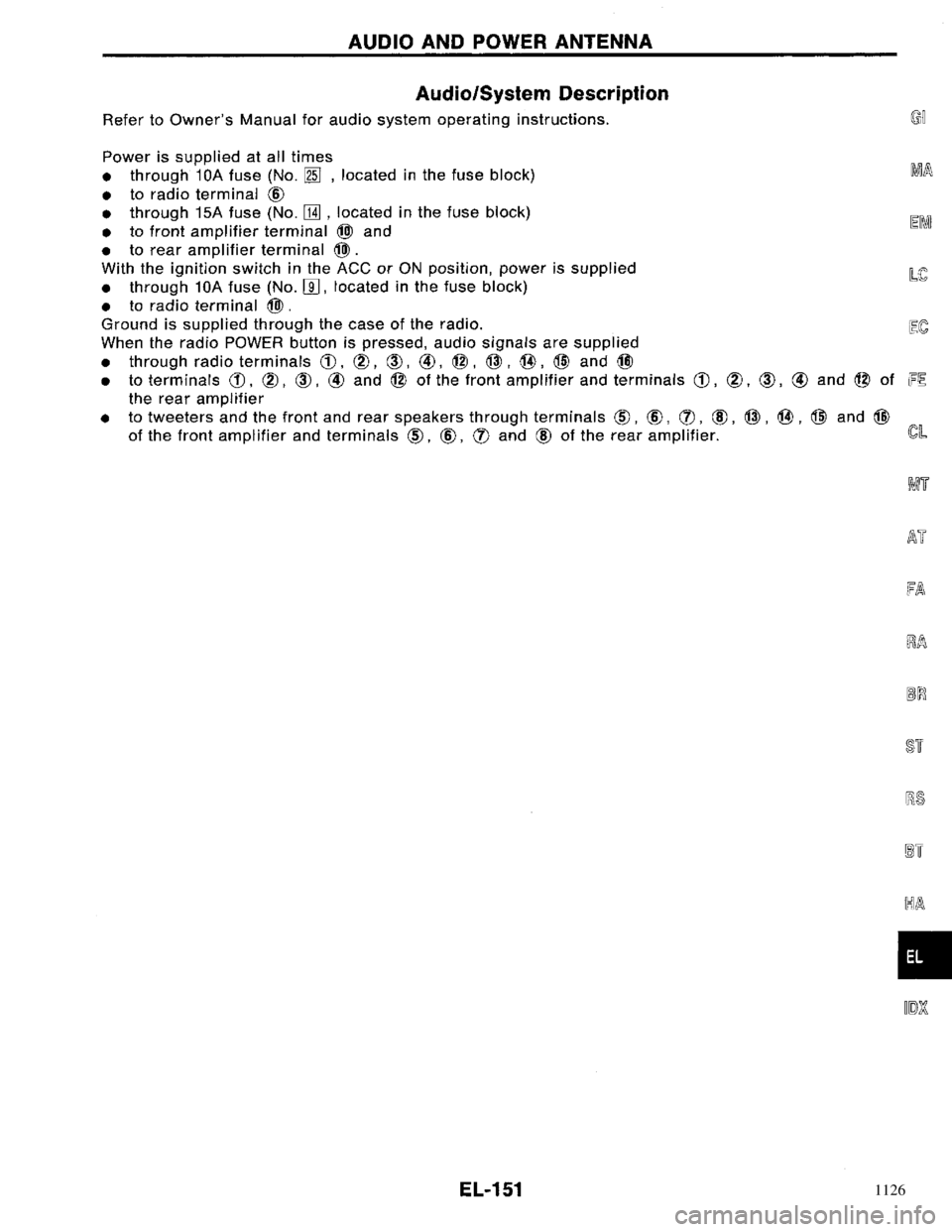 NISSAN PRIMERA 1996  Service Repair Manual 1126 