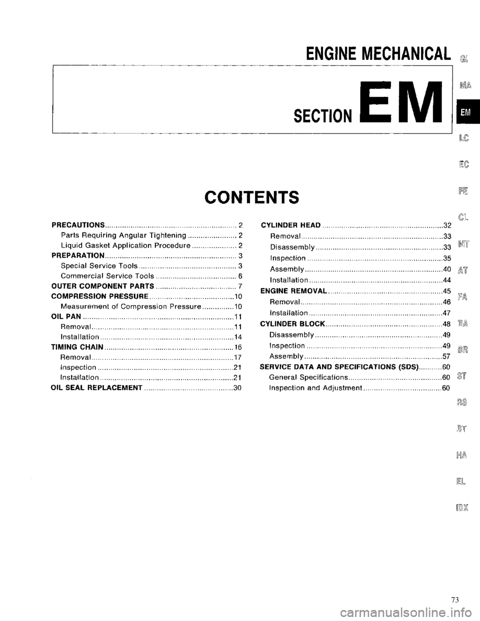 NISSAN PRIMERA 1996 Service Repair Manual 73 NISSAN PRIMERA 1996 Service Repair Manual 73