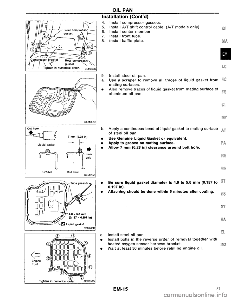 NISSAN PRIMERA 1996 Service Repair Manual 87 NISSAN PRIMERA 1996 Service Repair Manual 87