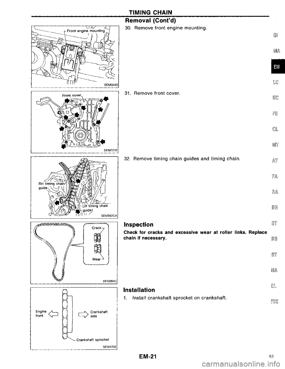 NISSAN PRIMERA 1996 Service Repair Manual 93 NISSAN PRIMERA 1996 Service Repair Manual 93