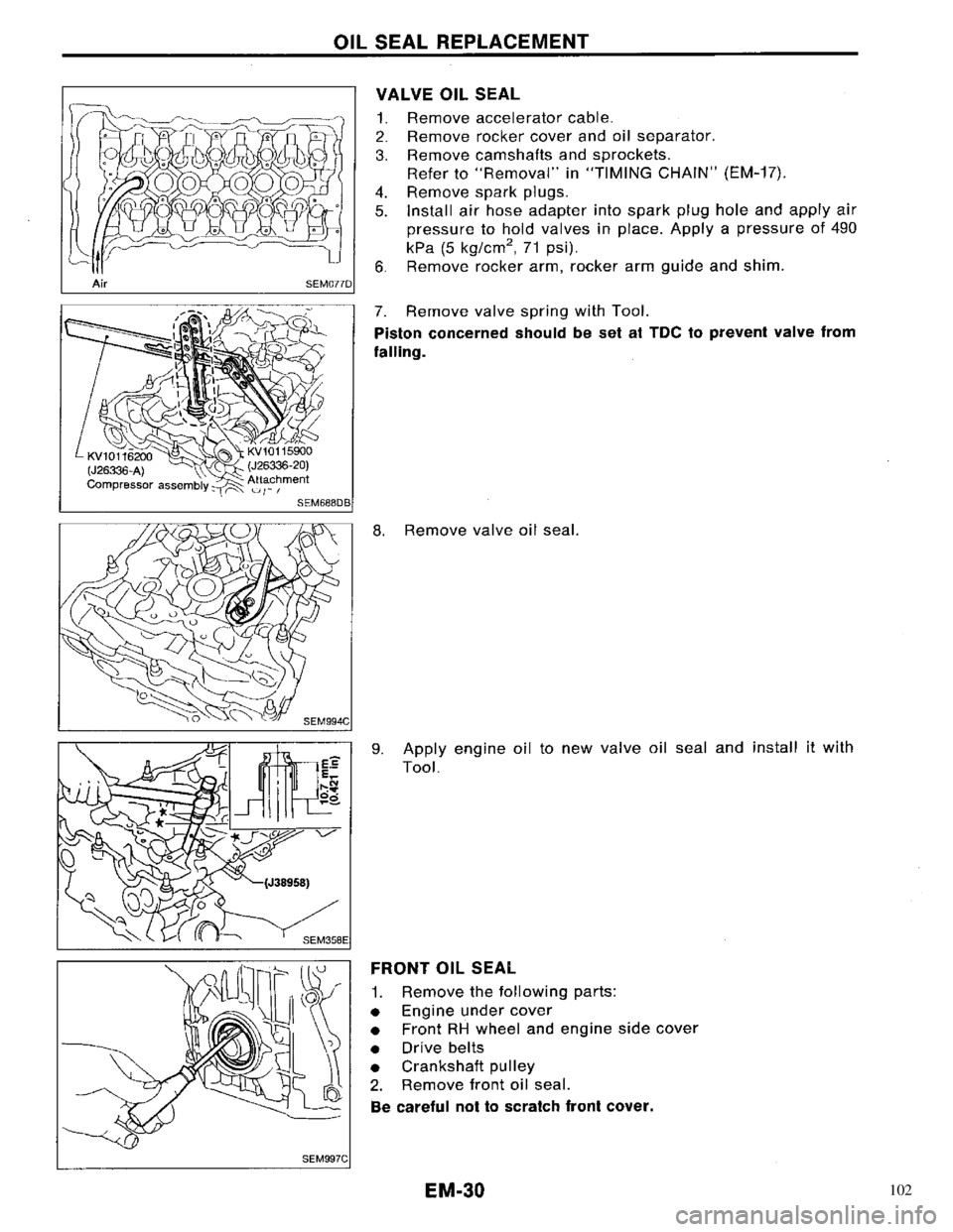NISSAN PRIMERA 1996 Service Repair Manual 102 NISSAN PRIMERA 1996 Service Repair Manual 102