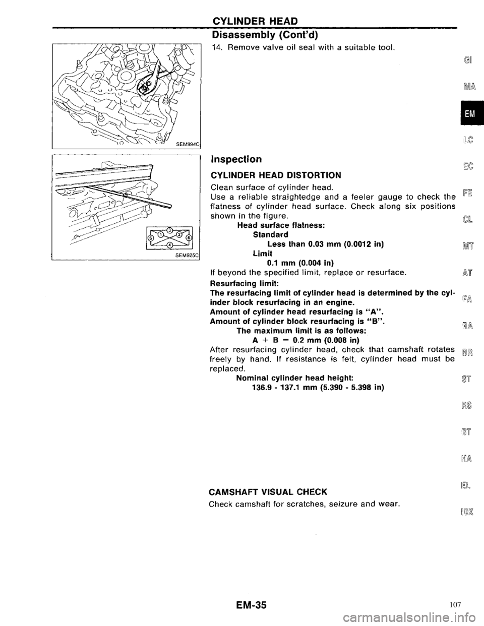 NISSAN PRIMERA 1996 Service Repair Manual 107 NISSAN PRIMERA 1996 Service Repair Manual 107