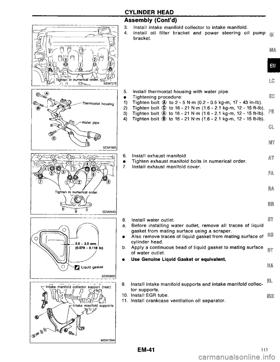 NISSAN PRIMERA 1996 Service Repair Manual 113 NISSAN PRIMERA 1996 Service Repair Manual 113