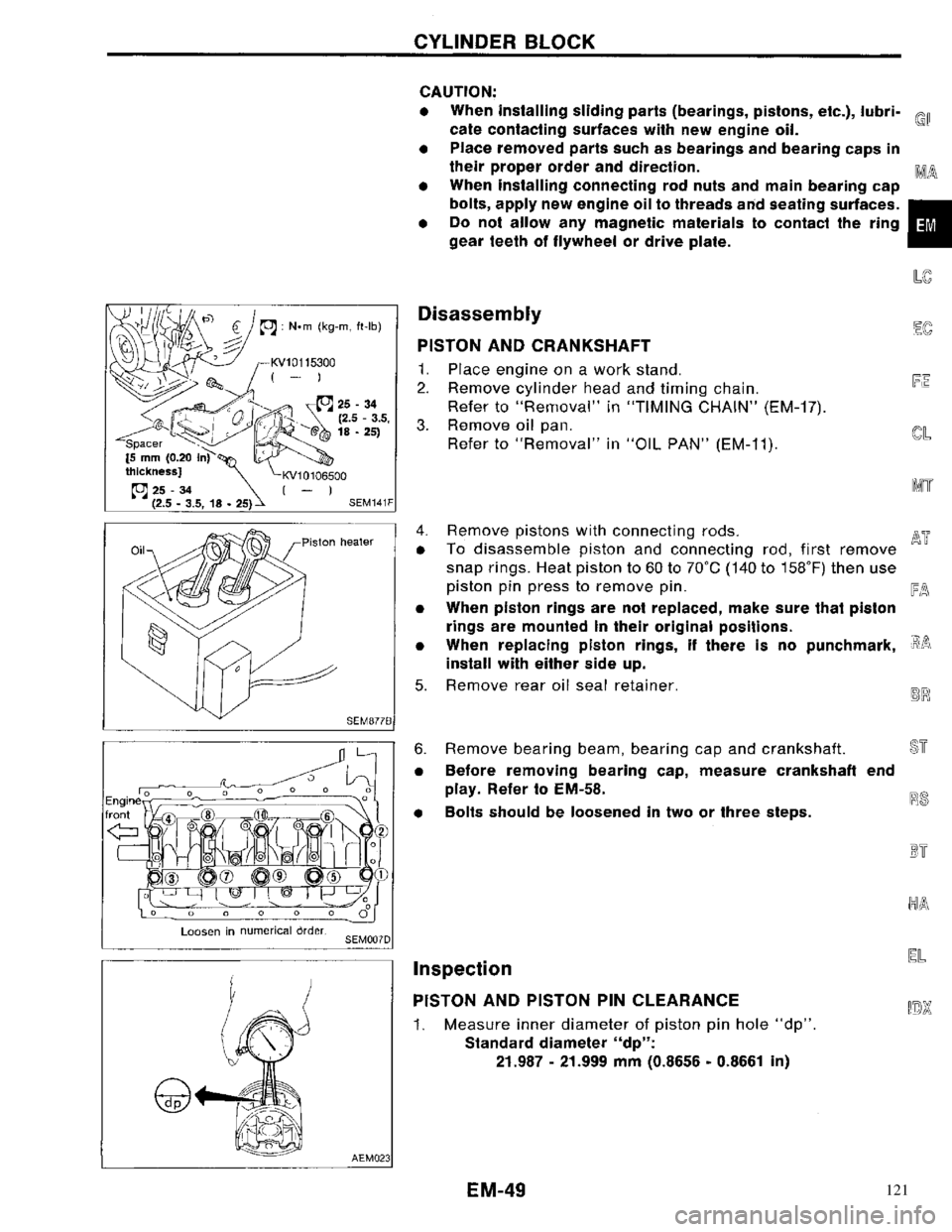 NISSAN PRIMERA 1996 Service Repair Manual 121 NISSAN PRIMERA 1996 Service Repair Manual 121