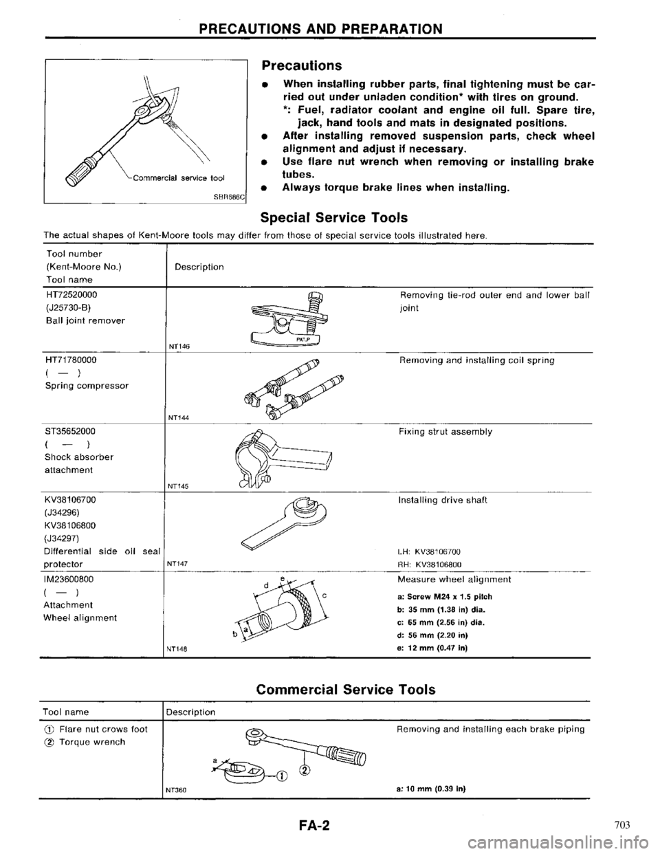 NISSAN PRIMERA 1996  Service Repair Manual 703 
