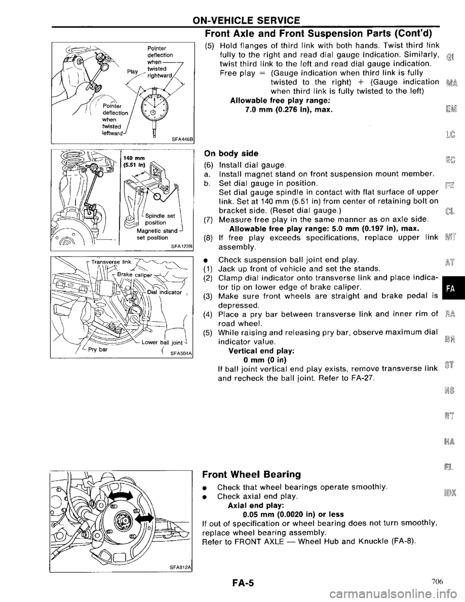 NISSAN PRIMERA 1996 Service Repair Manual 706 NISSAN PRIMERA 1996 Service Repair Manual 706