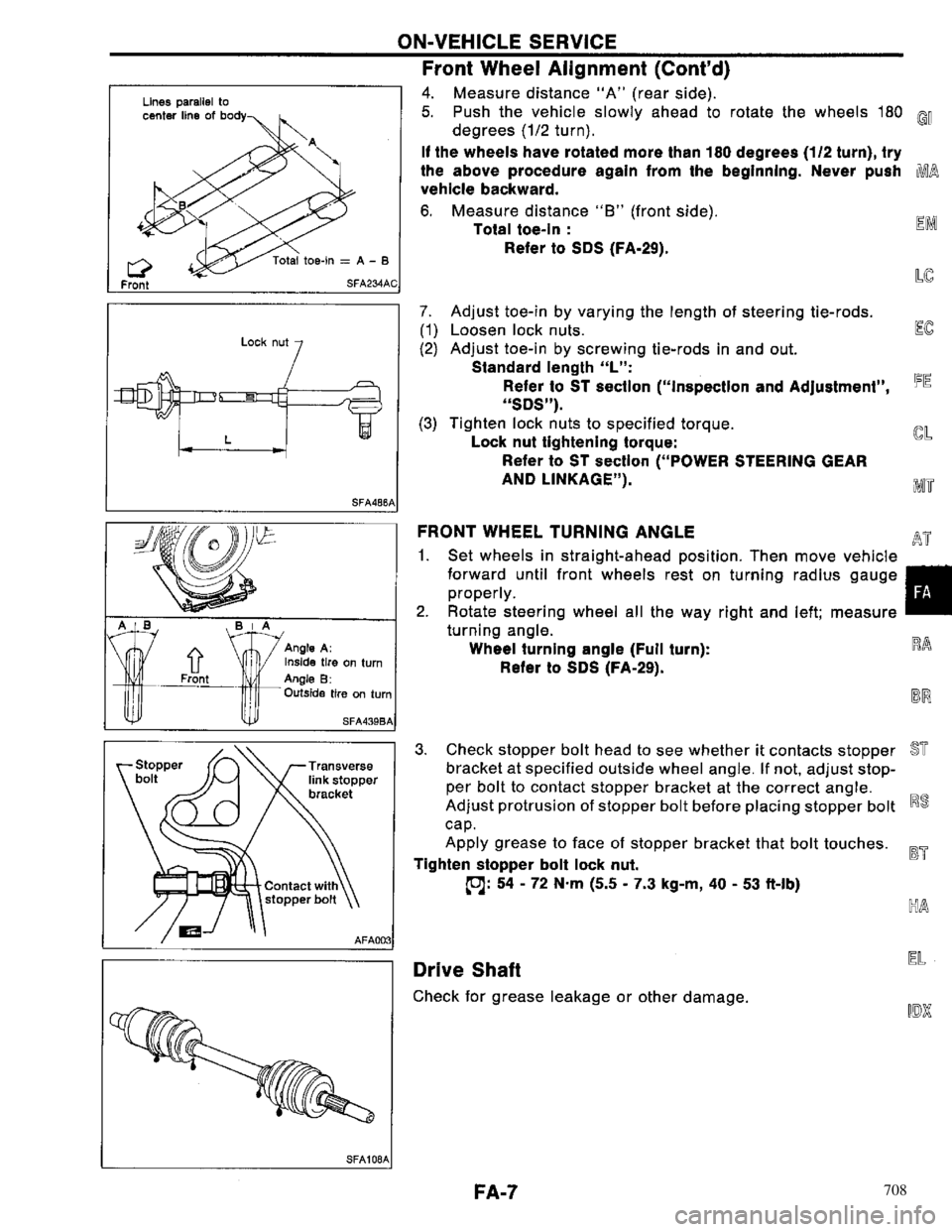 NISSAN PRIMERA 1996 Service Repair Manual 708 NISSAN PRIMERA 1996 Service Repair Manual 708