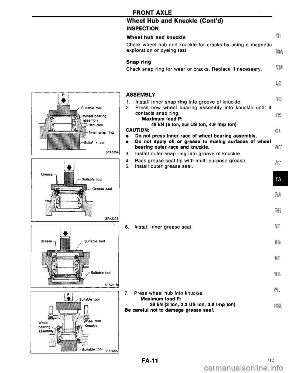 NISSAN PRIMERA 1996 Service Repair Manual 712 NISSAN PRIMERA 1996 Service Repair Manual 712