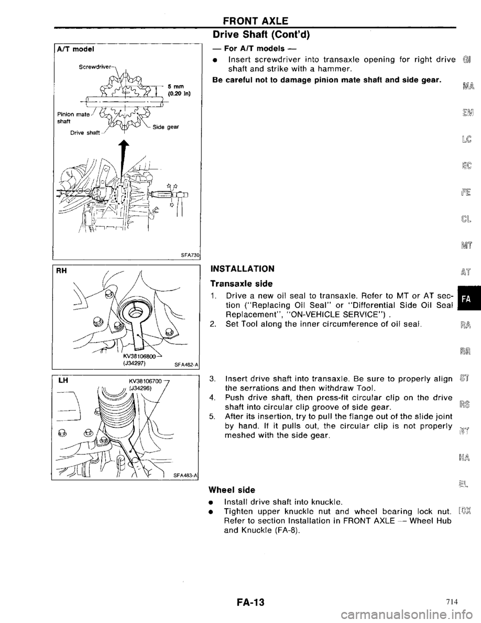 NISSAN PRIMERA 1996 Service Repair Manual 714 NISSAN PRIMERA 1996 Service Repair Manual 714