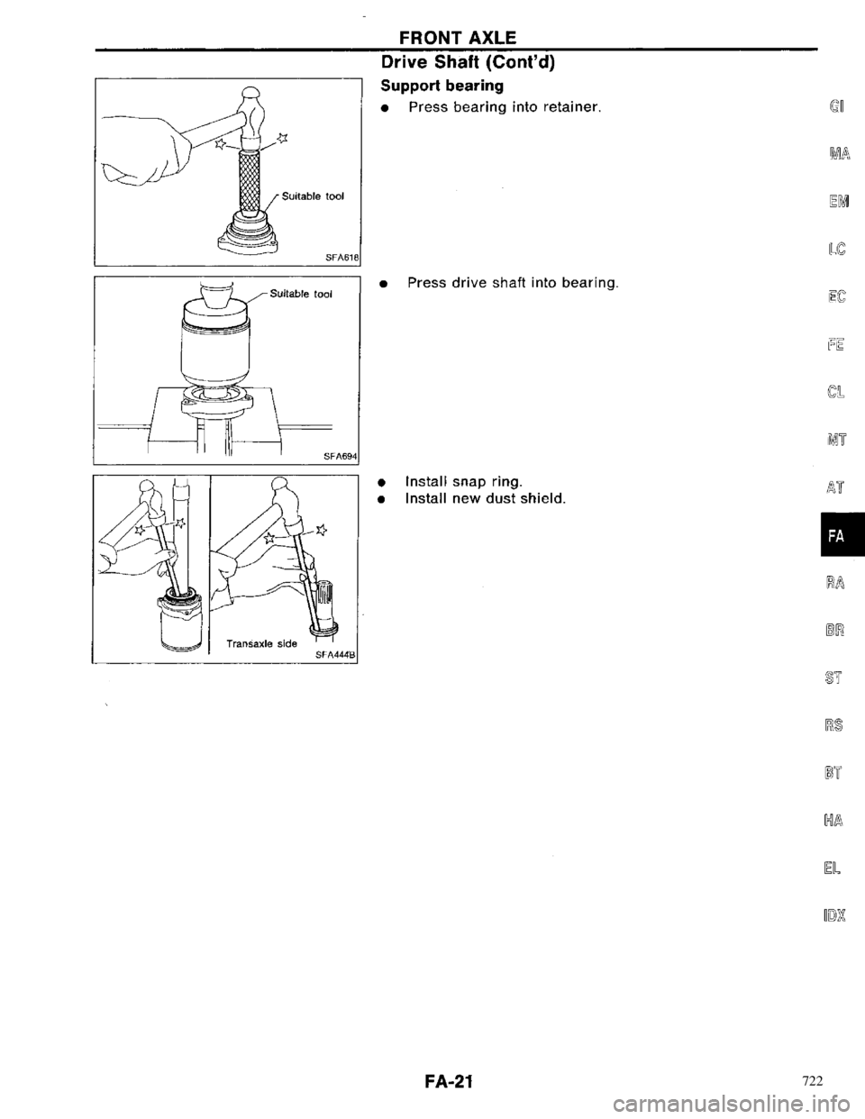 NISSAN PRIMERA 1996 Service Repair Manual 722 NISSAN PRIMERA 1996 Service Repair Manual 722