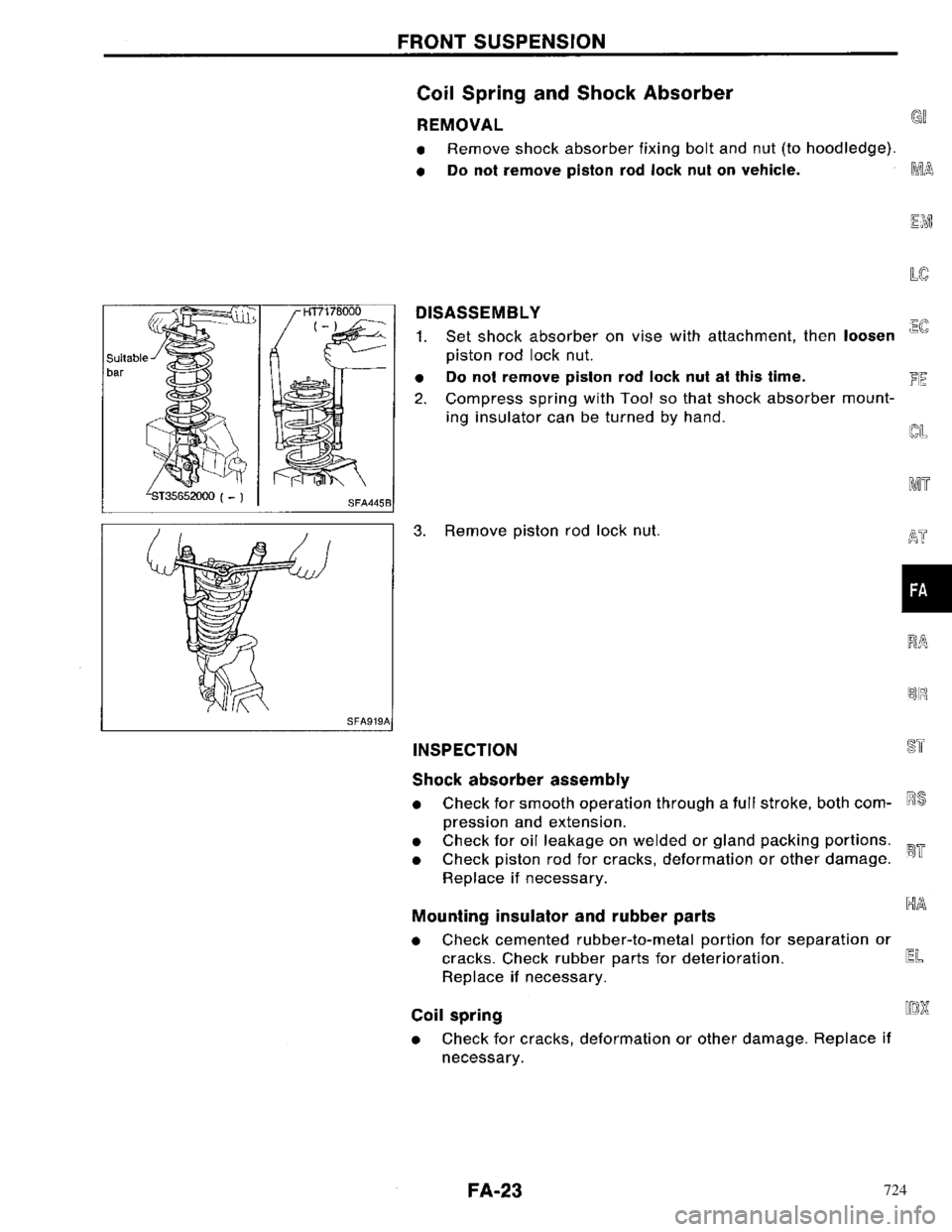 NISSAN PRIMERA 1996 Service Repair Manual 724 NISSAN PRIMERA 1996 Service Repair Manual 724