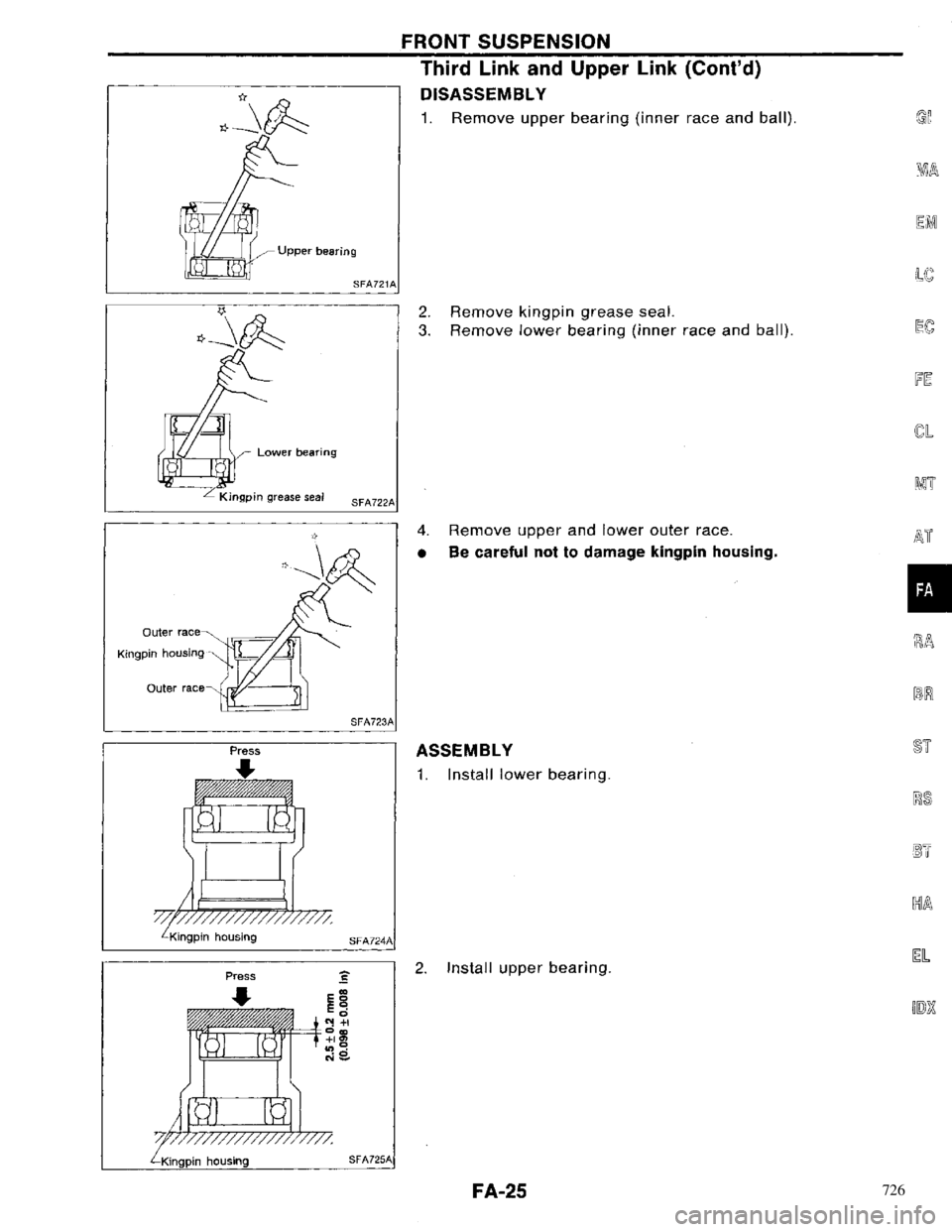 NISSAN PRIMERA 1996  Service Repair Manual 726 