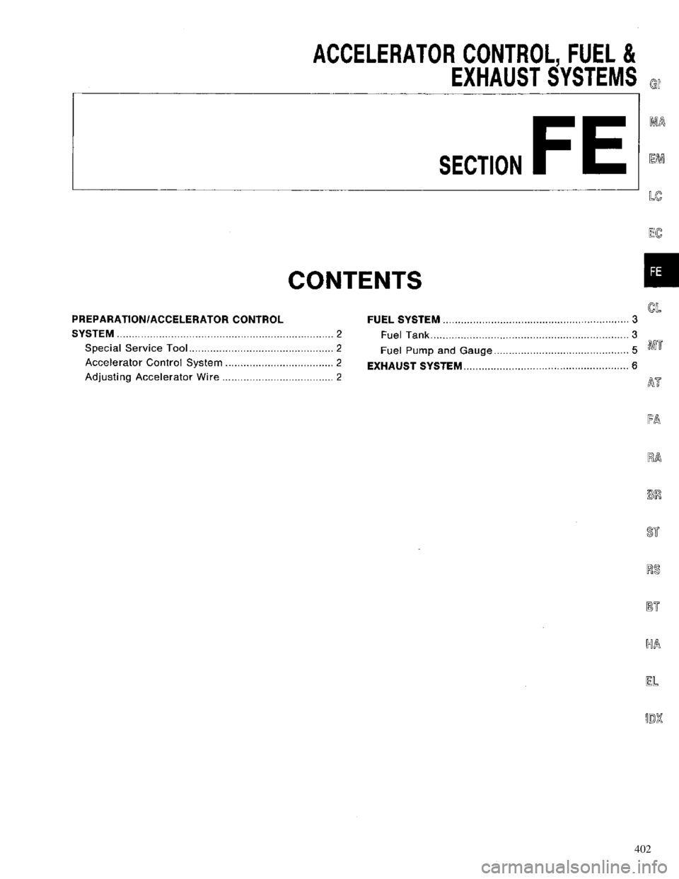 NISSAN PRIMERA 1996  Service Repair Manual 402 