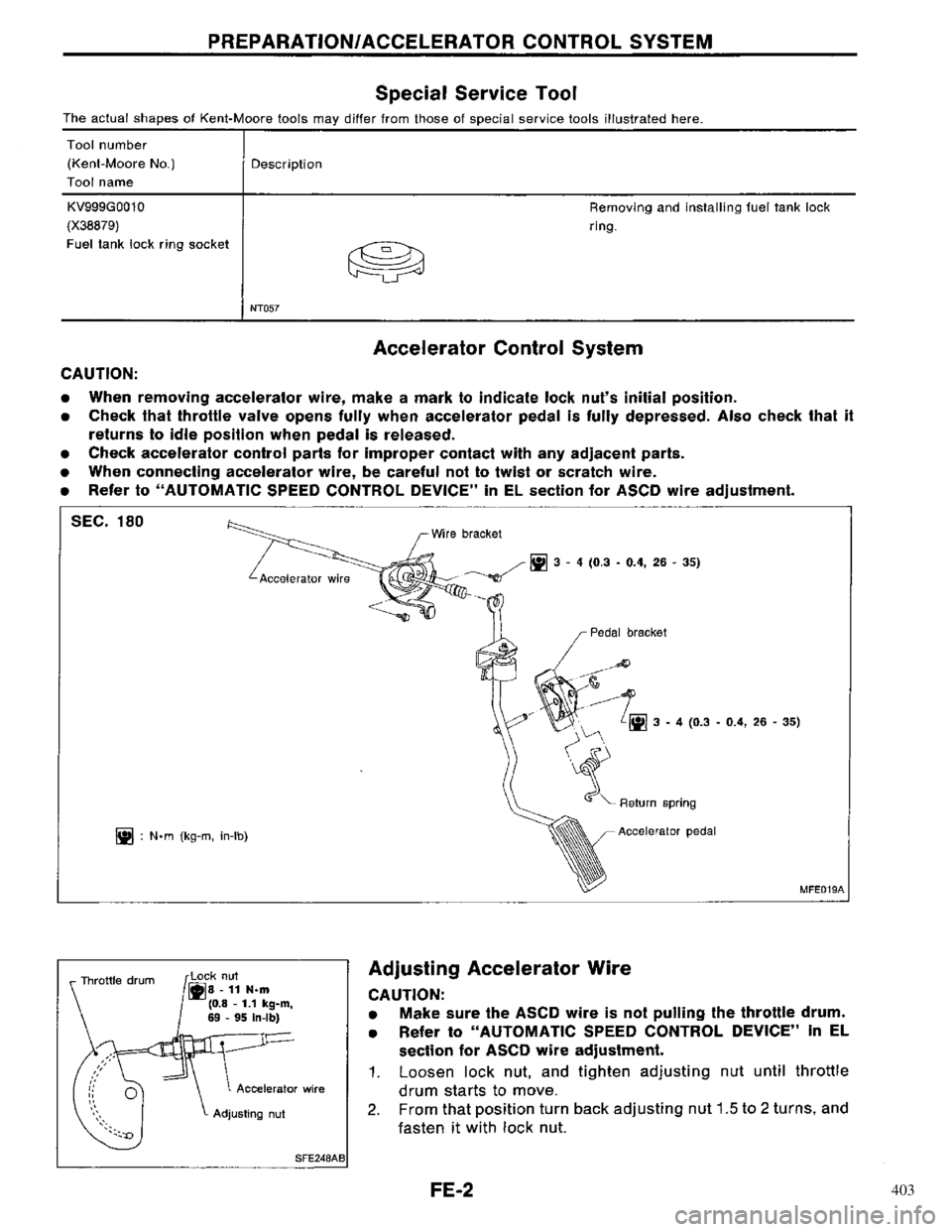 NISSAN PRIMERA 1996  Service Repair Manual 403 