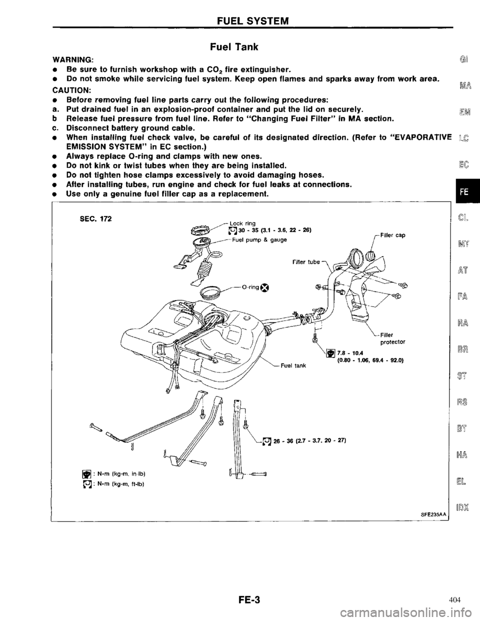 NISSAN PRIMERA 1996  Service Repair Manual 404 