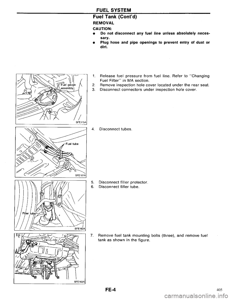 NISSAN PRIMERA 1996  Service Repair Manual 405 