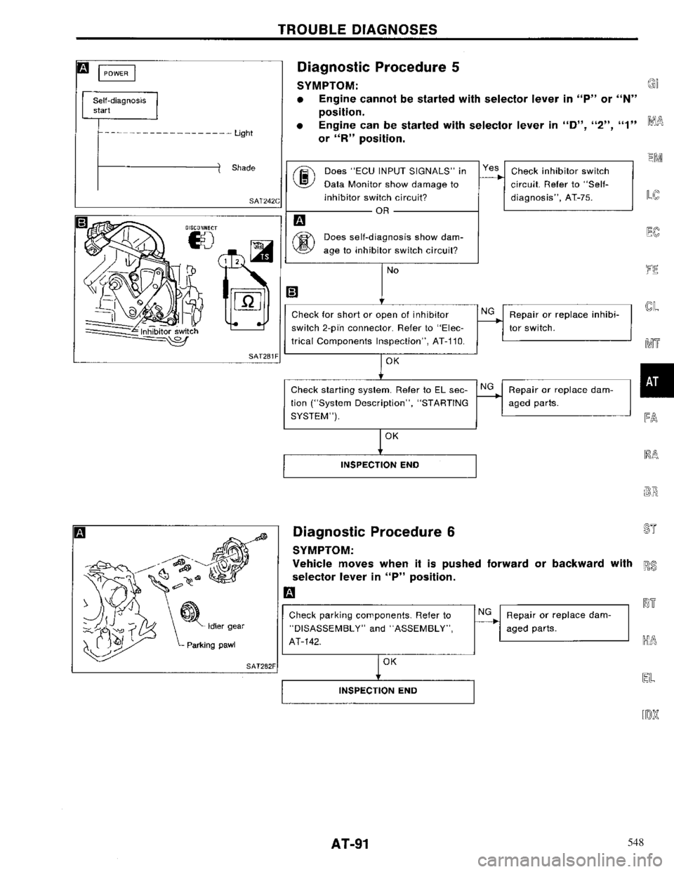 NISSAN PRIMERA 1996  Service Owners Manual 548 