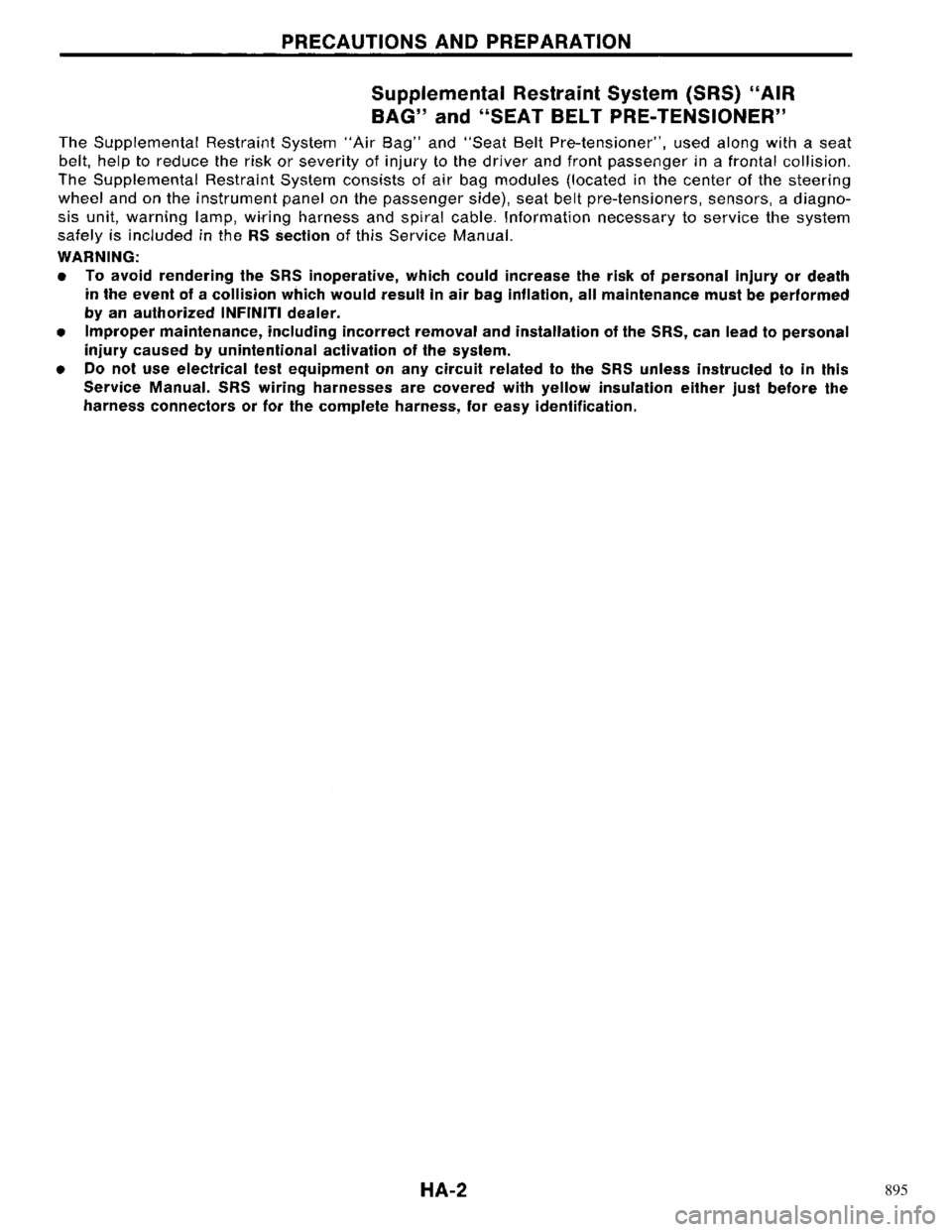 NISSAN PRIMERA 1996  Service Repair Manual 895 