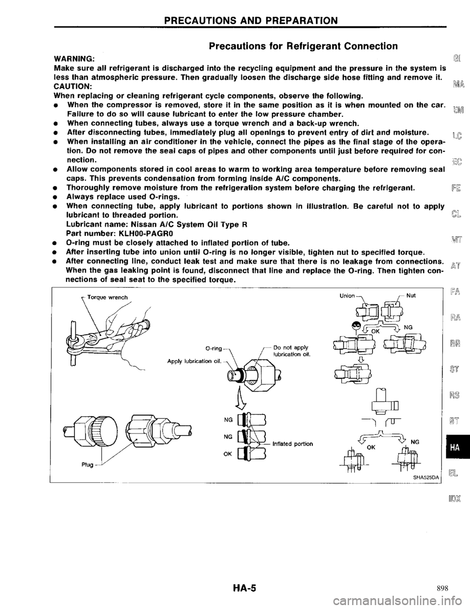NISSAN PRIMERA 1996 Service Repair Manual 898 NISSAN PRIMERA 1996 Service Repair Manual 898