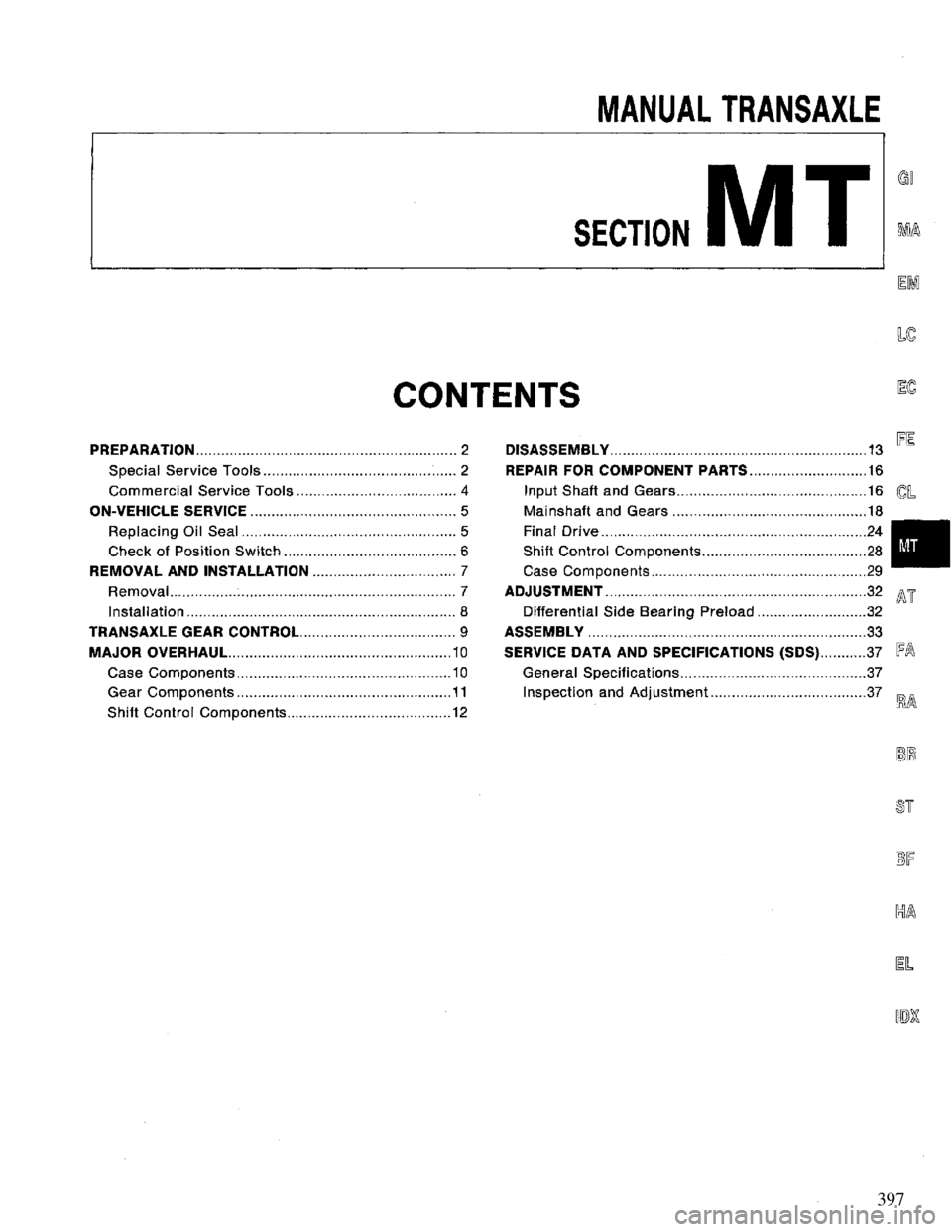 NISSAN PRIMERA 1995 Service Repair Manual 397 NISSAN PRIMERA 1995 Service Repair Manual 397