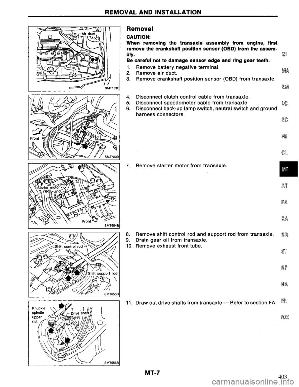 NISSAN PRIMERA 1995 Service Repair Manual 403 NISSAN PRIMERA 1995 Service Repair Manual 403
