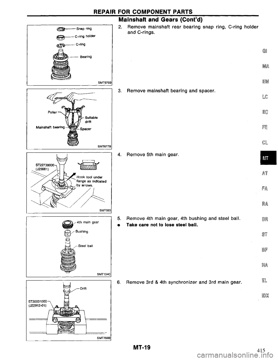 NISSAN PRIMERA 1995 Service Repair Manual 415 NISSAN PRIMERA 1995 Service Repair Manual 415