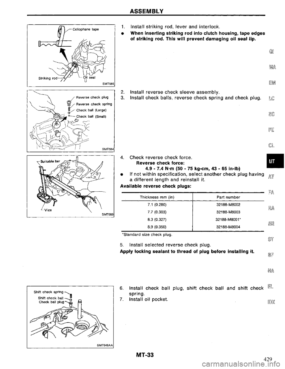 NISSAN PRIMERA 1995 Service Repair Manual 429 NISSAN PRIMERA 1995 Service Repair Manual 429