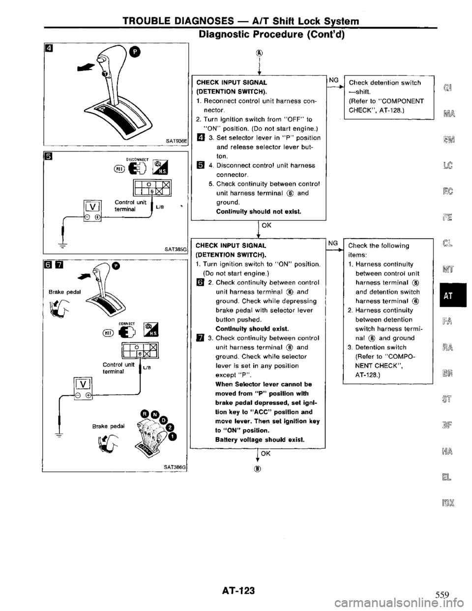 NISSAN PRIMERA 1995 Service Repair Manual 559 NISSAN PRIMERA 1995 Service Repair Manual 559