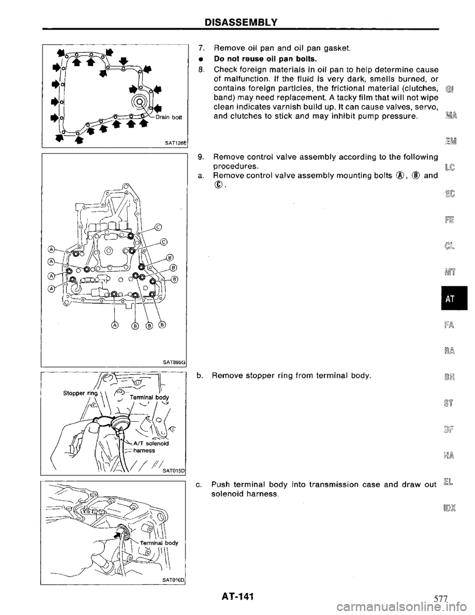 NISSAN PRIMERA 1995 Service Repair Manual 577 NISSAN PRIMERA 1995 Service Repair Manual 577