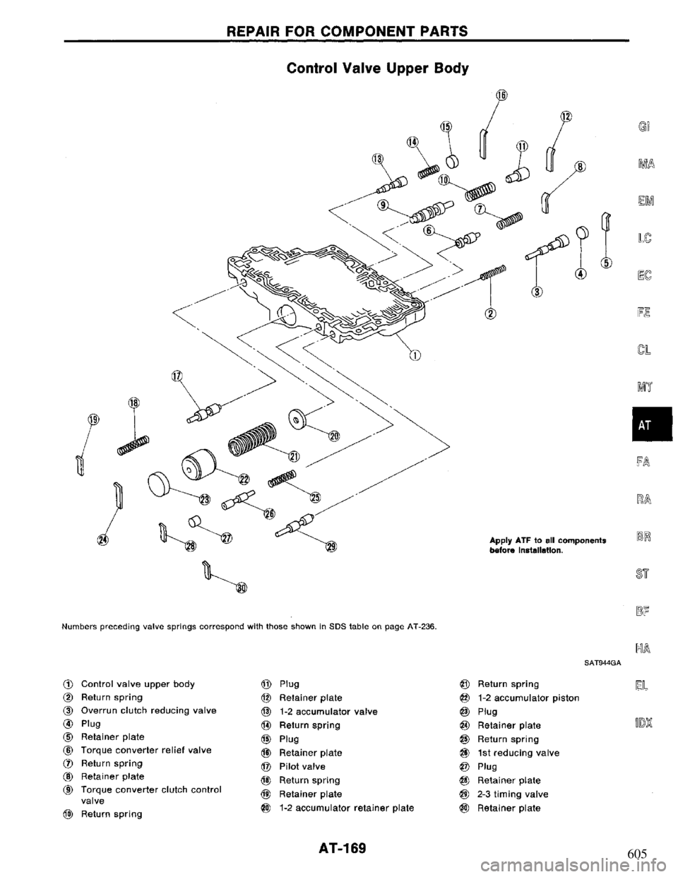 NISSAN PRIMERA 1995 Service Repair Manual 605 NISSAN PRIMERA 1995 Service Repair Manual 605