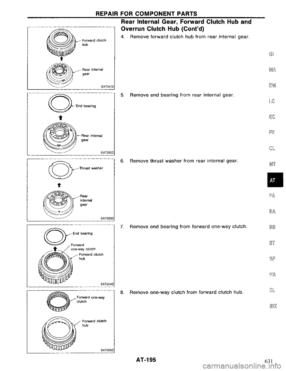 NISSAN PRIMERA 1995 Service Repair Manual 631 NISSAN PRIMERA 1995 Service Repair Manual 631