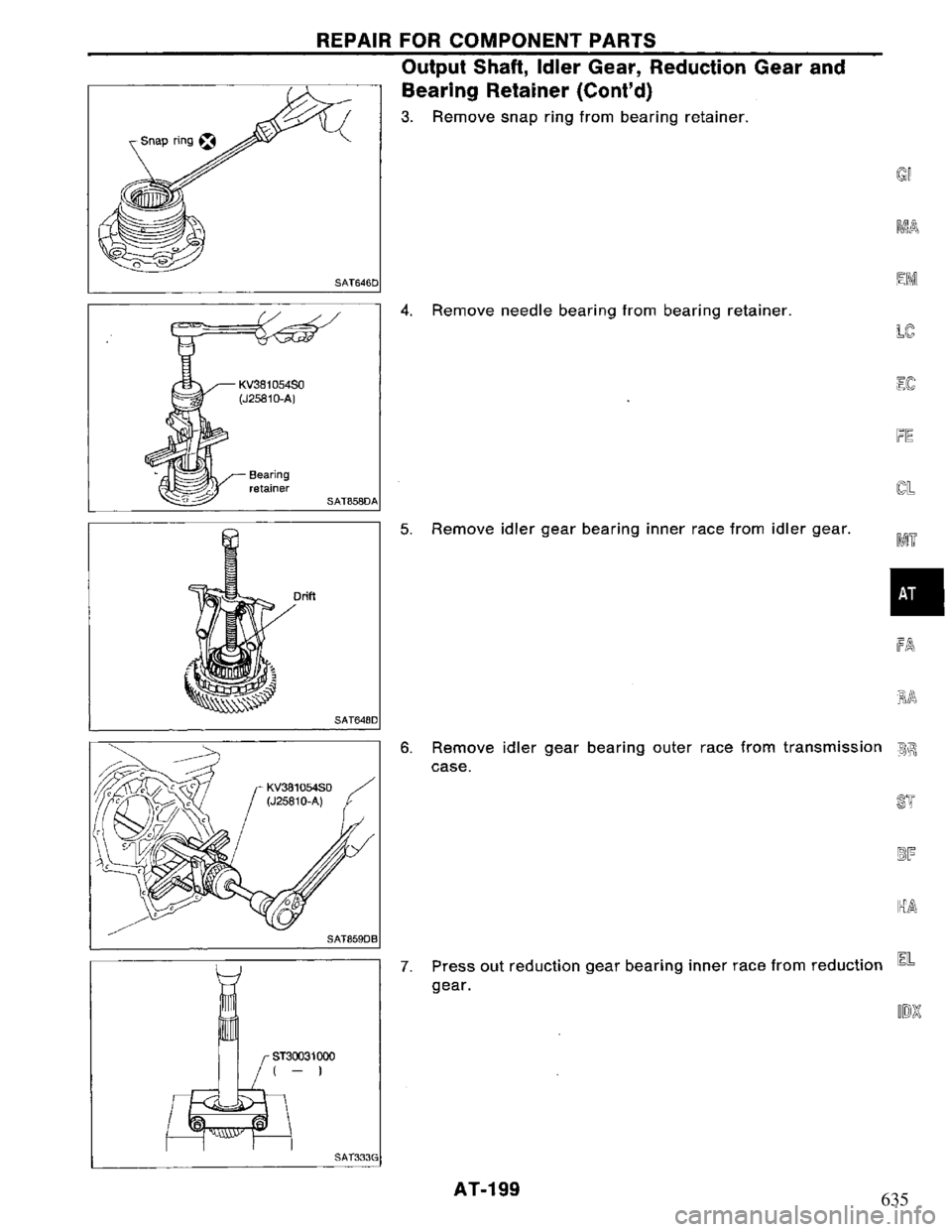 NISSAN PRIMERA 1995 Service Repair Manual 635 NISSAN PRIMERA 1995 Service Repair Manual 635