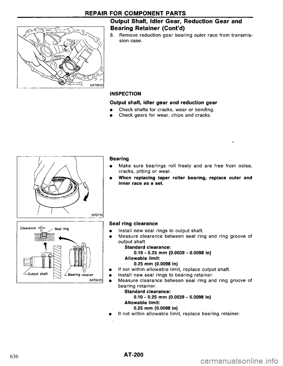 NISSAN PRIMERA 1995 Service Repair Manual 636 NISSAN PRIMERA 1995 Service Repair Manual 636