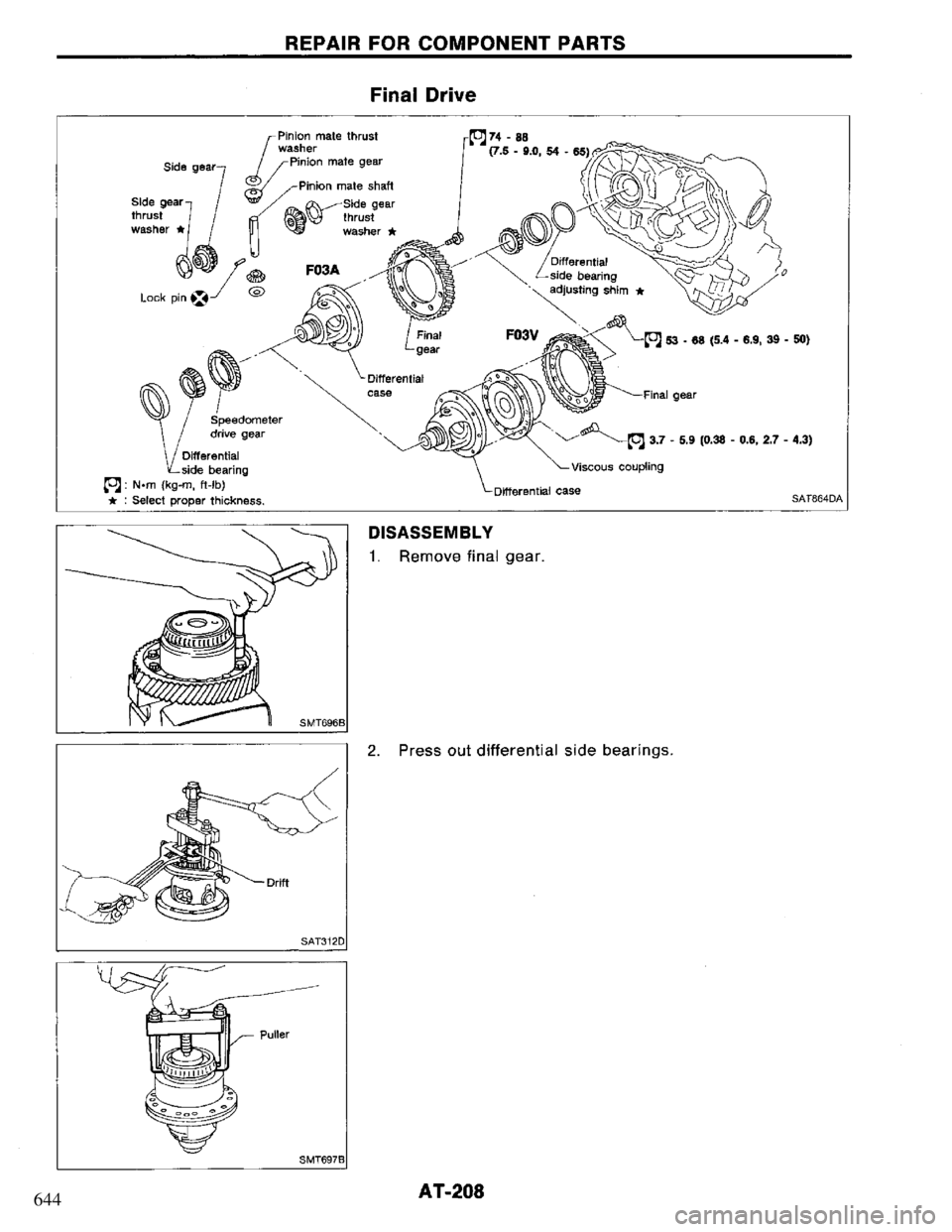 NISSAN PRIMERA 1995 Service Repair Manual 644 NISSAN PRIMERA 1995 Service Repair Manual 644