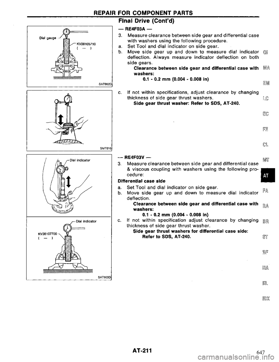 NISSAN PRIMERA 1995 Service Repair Manual 647 NISSAN PRIMERA 1995 Service Repair Manual 647