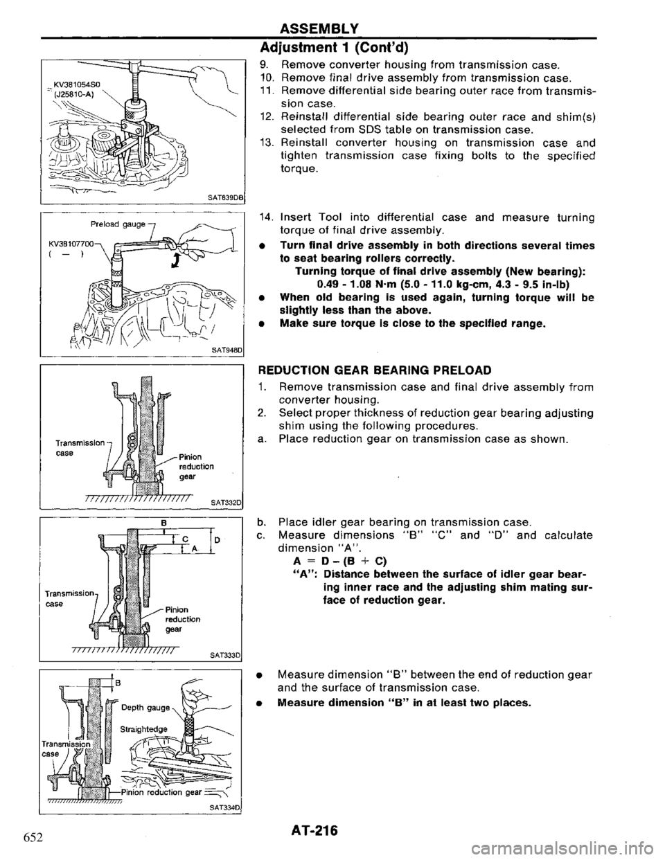 NISSAN PRIMERA 1995 Service Repair Manual 652 NISSAN PRIMERA 1995 Service Repair Manual 652