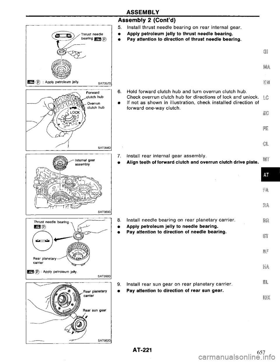 NISSAN PRIMERA 1995 Service Repair Manual 657 NISSAN PRIMERA 1995 Service Repair Manual 657